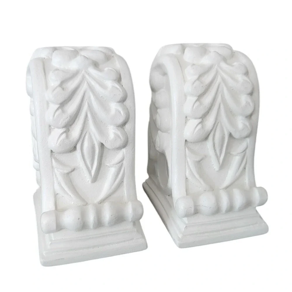 Pair of Drapery Sconce Corbels Curtain Rod Holders Fleur-de-lis French Victorian